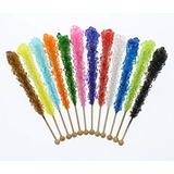 Candy Buffet Store 24 Pack Assorted Rock Candy Crystal Sticks, 11 Flavors - FREE GUIDE: How to Build a Candy Buffet Table Included with each purchase