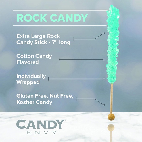  Candy Buffet Store - Rock Candy On a Stick, Light Blue (Cotton Candy Flavored, 36 Count). Great for Frozen movie and Elsa Parties