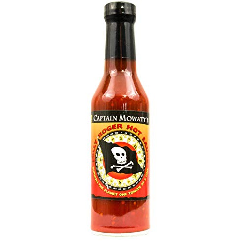  Captain Mowatts Jolly Roger, Smokey Habanero Hot Sauce, 8 oz.