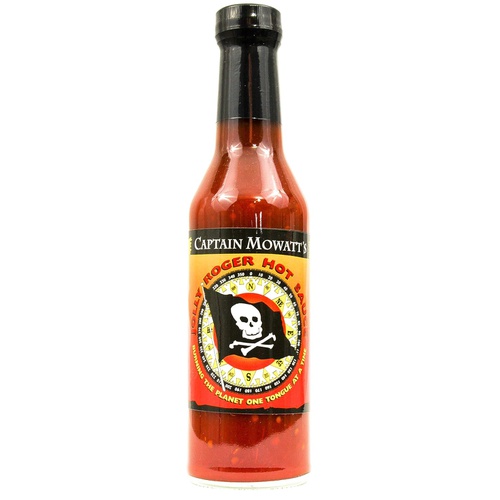  Captain Mowatts Jolly Roger, Smokey Habanero Hot Sauce, 8 oz.