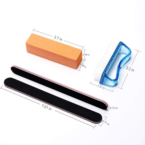  Nail Files and Buffers Set| Care Essentials Professional Manicure Pedicure Tools Kit| Includes 6pc 120 Grit Buffer Blocks, 6pc 100/180 Grit Files, 4pc Dusting Brush and 4pc Toe Sep