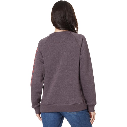 칼하트 Womens Carhartt Relaxed Fit Midweight Crew Neck Block Logo Sleeve Graphic Sweatshirt