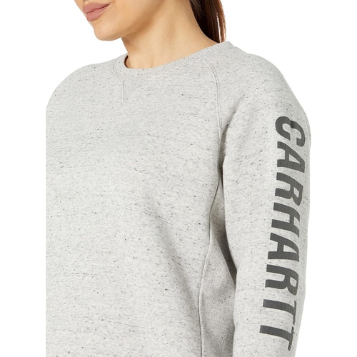 칼하트 Womens Carhartt Relaxed Fit Midweight Crew Neck Block Logo Sleeve Graphic Sweatshirt