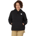 Womens Carhartt Plus Size Clarksburg Sleeve Logo Hooded Sweatshirt