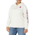 Womens Carhartt Plus Size Clarksburg Sleeve Logo Hooded Sweatshirt