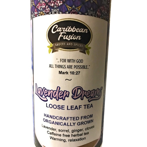  Caribbean Fusion Sauces and Spices Caribbean Fusion - Lavender Dreams non-caffeinated herbal loose leaf tea with Lavender, Sorrel, Ginger and notes of cloves | Iced and Hot Tea 50 to 60 Cups