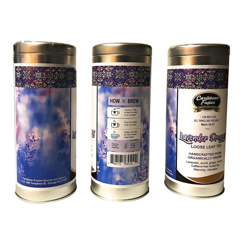  Caribbean Fusion Sauces and Spices Caribbean Fusion - Lavender Dreams non-caffeinated herbal loose leaf tea with Lavender, Sorrel, Ginger and notes of cloves | Iced and Hot Tea 50 to 60 Cups