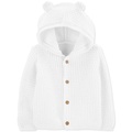 Baby Cotton Hooded Cardigan With Bear Ears