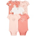 Baby Girls Short Sleeve Original Bodysuits Pack of 5