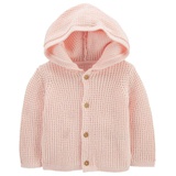 Baby Girls Hooded Button Down Long Sleeved Cardigan