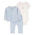 Baby Boys Little Cardigan Bodysuit and Pants 3 Piece Set