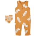 Baby Boys Feather Jumpsuit and Socks 2 Piece Set