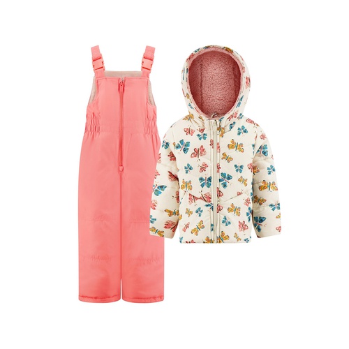 카터스 Little Girls Butterfly Print Snowsuit