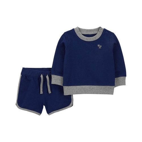 카터스 Baby Boys Sweatshirt and Short 2 Piece Set