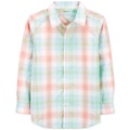 Little Boys Plaid Button Front Shirt