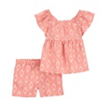 Baby Girls Linen Top and Shorts 2 Piece Set