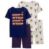 Little Boys Cant Stop Wont Stop Pajama Set 4 Piece Set