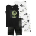 Little Boys Basketball Snug Fit Cotton Pajama 4 Piece Set