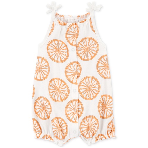 카터스 Baby Girls Orange Slice-Print Snap-Up Cotton Romper