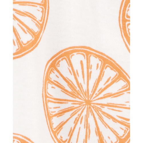 카터스 Baby Girls Orange Slice-Print Snap-Up Cotton Romper