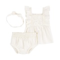 Baby Girls 3 Piece Lace Diaper Cover Set