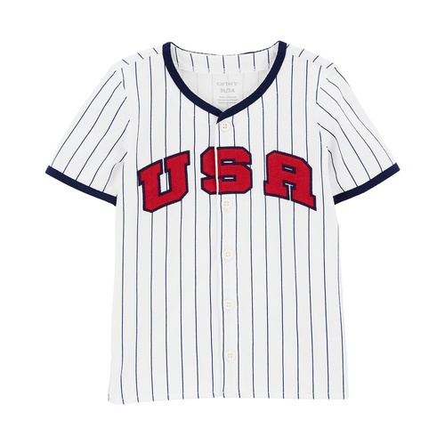 카터스 Toddler Boys USA Striped Baseball Tee