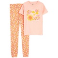 Big Girls 2 Piece Rise and Shine 100% Snug Fit Cotton Pajamas