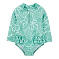 Baby One Piece Zip Front Rashguard Swimsuit