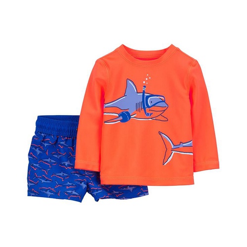 카터스 Baby Boys Two-Piece Shark Rashguard Swim Set