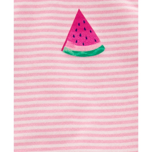 카터스 Toddler Girls Striped Watermelon Top & Bike Shorts 2 Piece Set