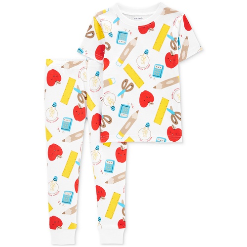 카터스 Toddler Girls Back To School 100% Snug-Fit Cotton Pajamas 2 Piece Set