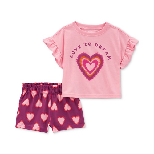 카터스 Toddler Girls Love To Dream Heart Loose-Fit Pajamas 2 Piece Set