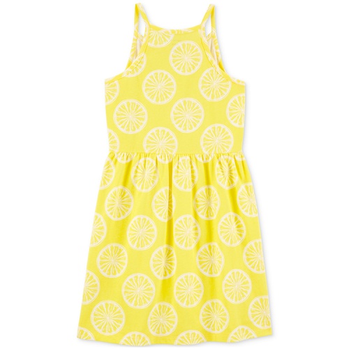 카터스 Little & Big Girls Lemon-Print Cotton Tank Dress