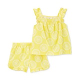 Little & Big Girls Lemon-Print Loose-Fit Pajamas Set 2 Piece Set