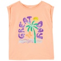 Big Girls Palm Tree Knit Tee