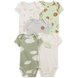 Baby Boys and Baby Girls 5-Pc. Short Sleeve Bodysuits Set