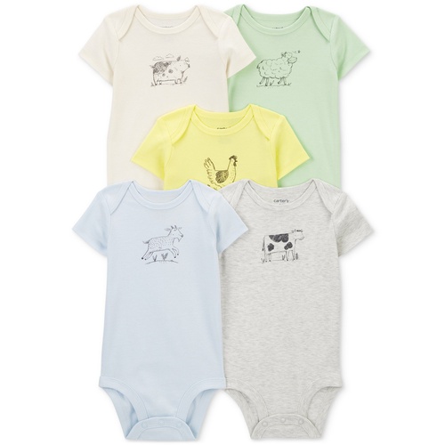 카터스 Baby Boys and Baby Girls 5-Pc. Short Sleeve Bodysuits Set