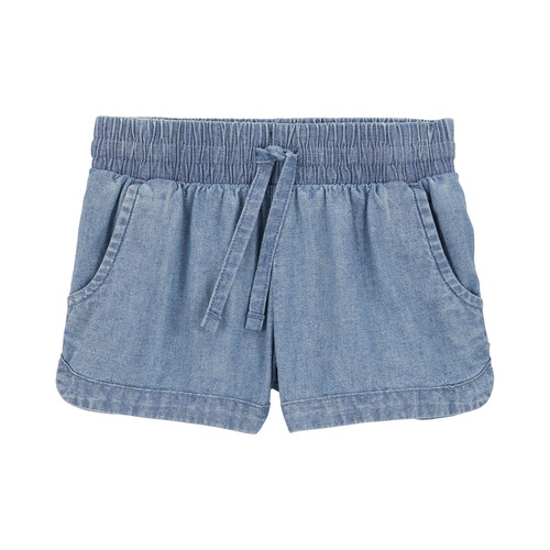 카터스 Toddler Girls Chambray Pull-On Sun Shorts