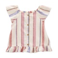 Toddler Girls Stripe Button-Down Linen Top