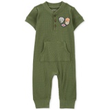 Baby Boys Waffle Knit Patch Jumpsuit