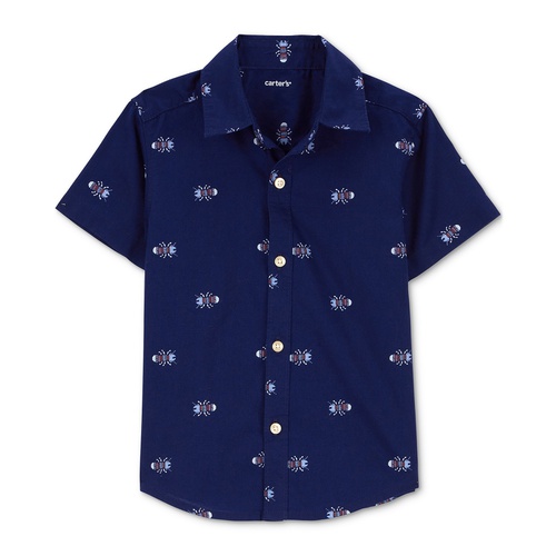 카터스 Toddler Boys Insect-Print Button-Down Shirt