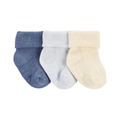 Baby Boys Soft Cotton Ribbed Socks Pack of 3