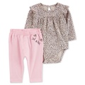 Baby Girls Cotton Leopard-Print Bodysuit & Pants 2 Piece Set