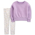 Toddler Girls Quilted Top & Floral Leggings Set