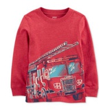 Toddler Boys Firetruck Print Long-Sleeve T-Shirt