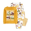 Toddler Boys Construction-Print 100% Snug-Fit Cotton Pajamas 4 Piece Set