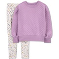 Little & Big Girls Quilted Sweatshirt & Floral Leggings Set