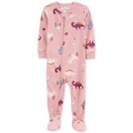 Baby Girls One-Piece Dinosaur 100% Snug Fit Cotton Footed Pajamas