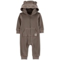 Baby Boy Eared & Hooded Zipper Jumpsuit