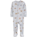 Baby Boys One-Piece Woodland-Print Cotton Footed Pajamas